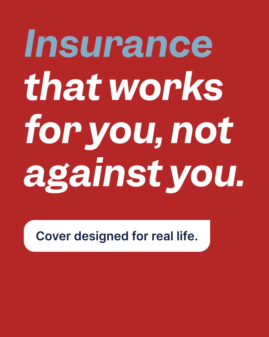 TOM paid ad — 'Insurance that works for you, not against you' brand statement